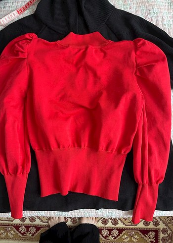 Kırmızı Yarım Balıkçı Yaka Kadın Kazak - Görsel 2