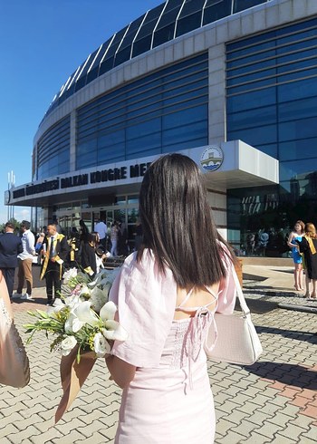 H&M pudra pembesi elbise - Görsel 5