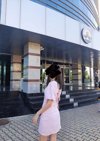 H&M pudra pembesi elbise - Görsel 4