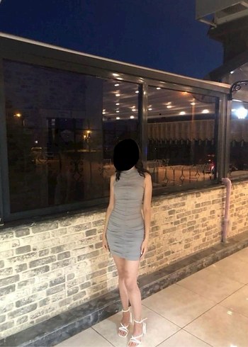 H&M Gri Drapeli Yüksek Yakalı Mini Elbise - Görsel 3