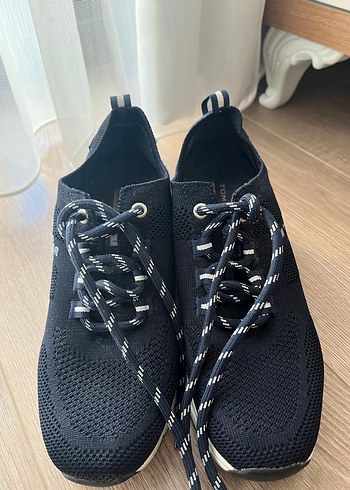 Tom Tailor Lacivert dolgu topuklu bez Kadın Spor Ayakkabı - Görsel 2