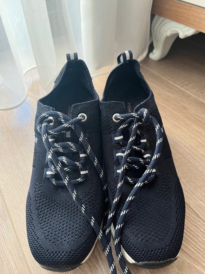 Tom Tailor Lacivert dolgu topuklu bez Kadın Spor Ayakkabı - Görsel 2