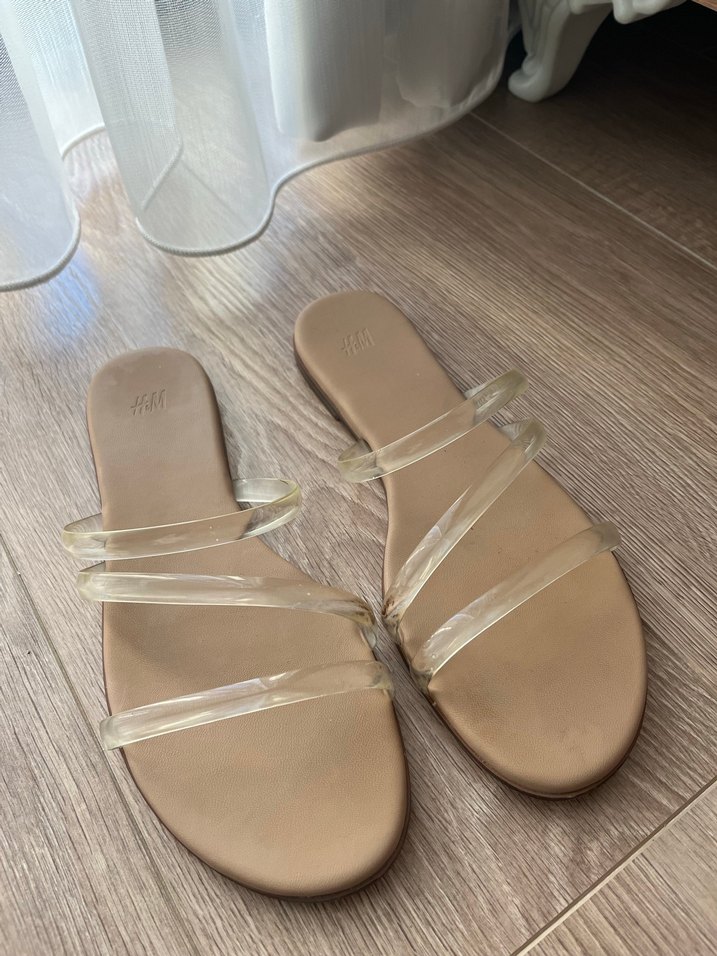 H&M Şeffaf Bantlı Bej Kadın Terlik - Görsel 2