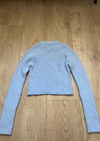 Bershka Bebek Mavisi  Crop Kazak - Görsel 3