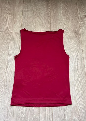 Stradivarius Bordo Kadın Kolsuz Top - Görsel 3