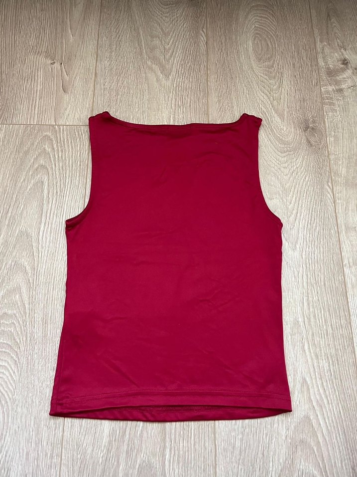 Stradivarius Bordo Kadın Kolsuz Top - Görsel 3