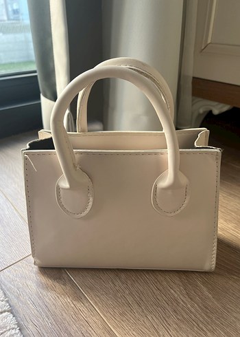 Beyaz Deri Kadın El Çantası - Görsel 2