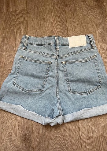 H&M Kadın Açık mavi Denim Mini Şort - Görsel 5