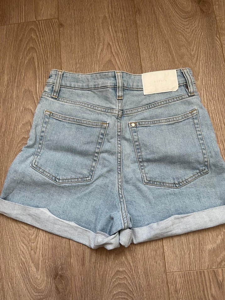 H&M Kadın Açık mavi Denim Mini Şort - Görsel 5