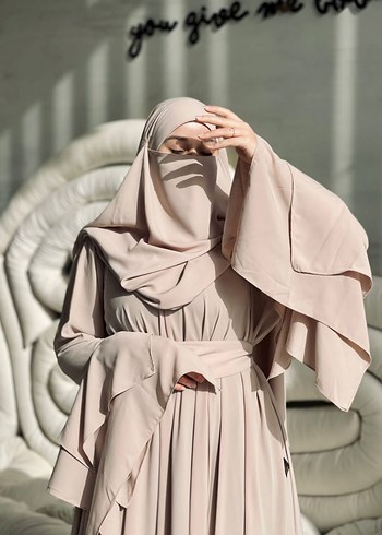 Bohem Etnik Desenli Uzun ten rengi Kadın Elbise - Görsel 3