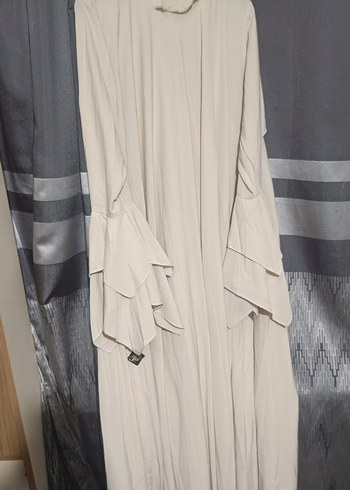 Bohem Etnik Desenli Uzun ten rengi Kadın Elbise - Görsel 7