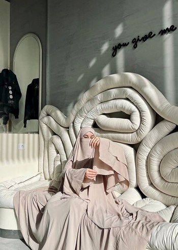 Bohem Etnik Desenli Uzun ten rengi Kadın Elbise - Görsel 4