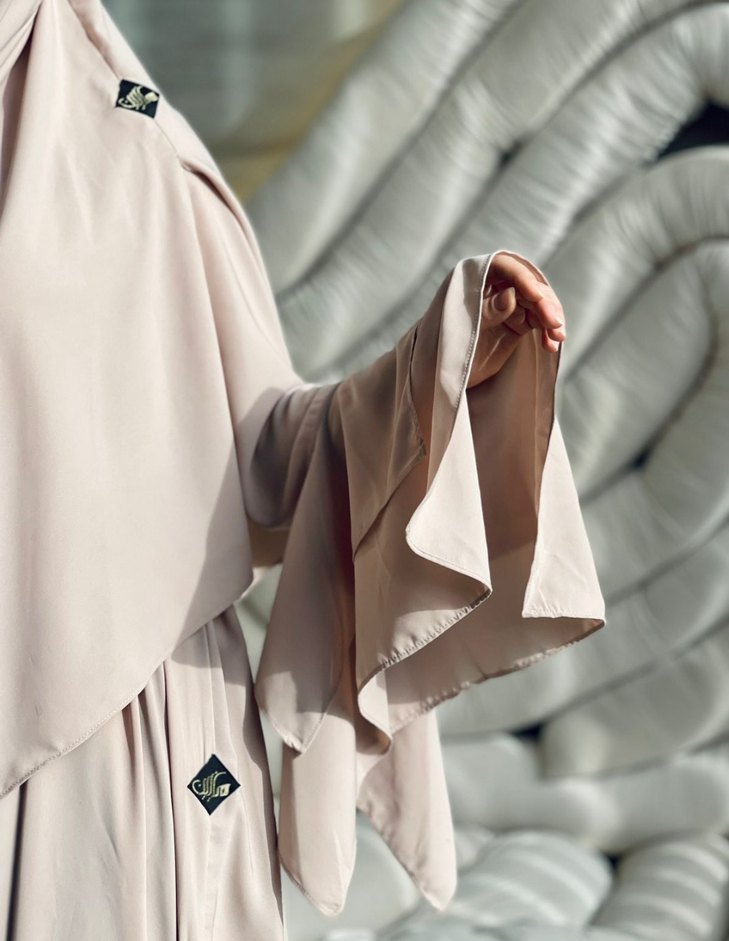 Bohem Etnik Desenli Uzun ten rengi Kadın Elbise - Görsel 2