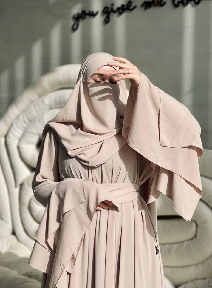 Bohem Etnik Desenli Uzun ten rengi Kadın Elbise - Görsel 3