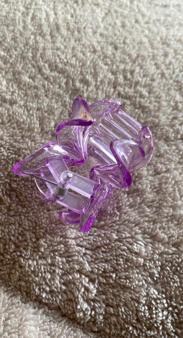 Mor Pul Detaylı Çiçek Saç Tokası - Görsel 3