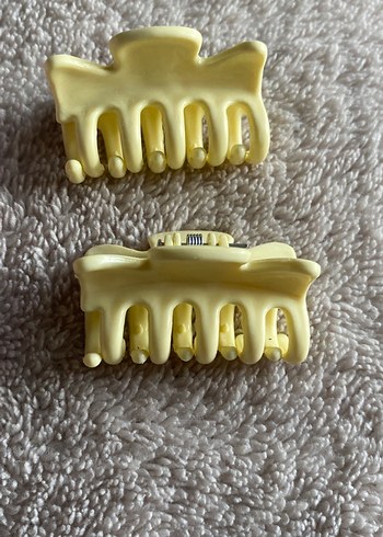 Sarı Plastik Mandal Toka Seti - Görsel 3