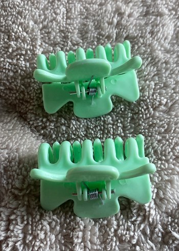 Minik yeşil kıskaçlı toka 2 adet - Görsel 3