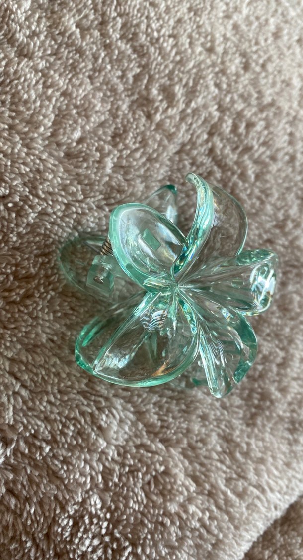 Şeffaf yeşil lotus toka - Görsel 2