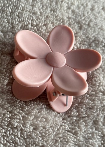 Pembe Çiçek Desenli Saç Tokası - Görsel 4