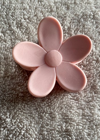 Pembe Çiçek Desenli Saç Tokası - Görsel 2