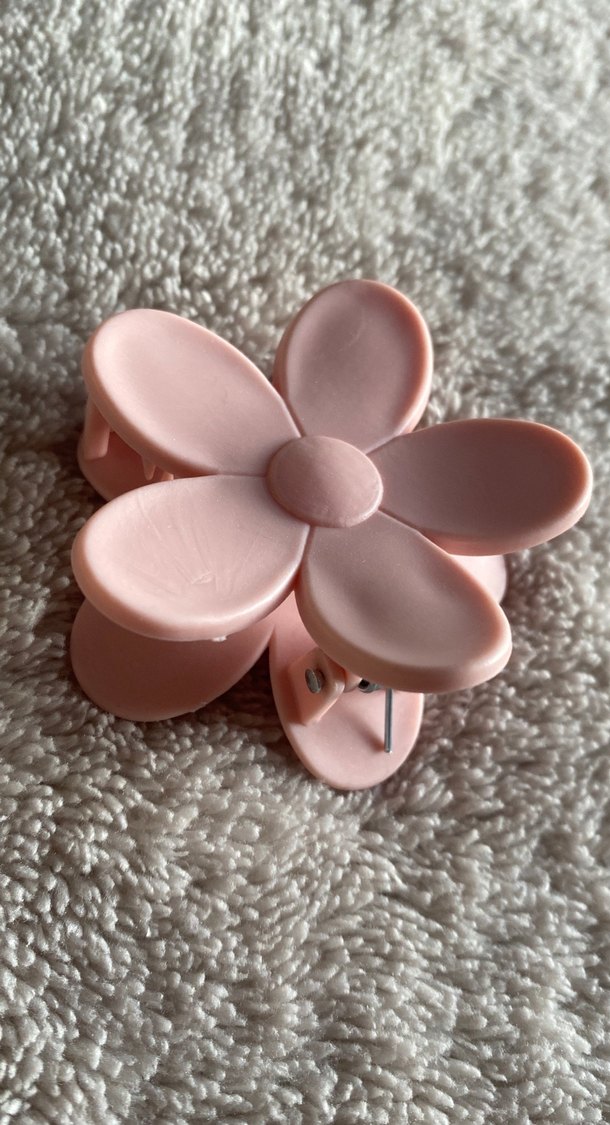 Pembe Çiçek Desenli Saç Tokası - Görsel 4