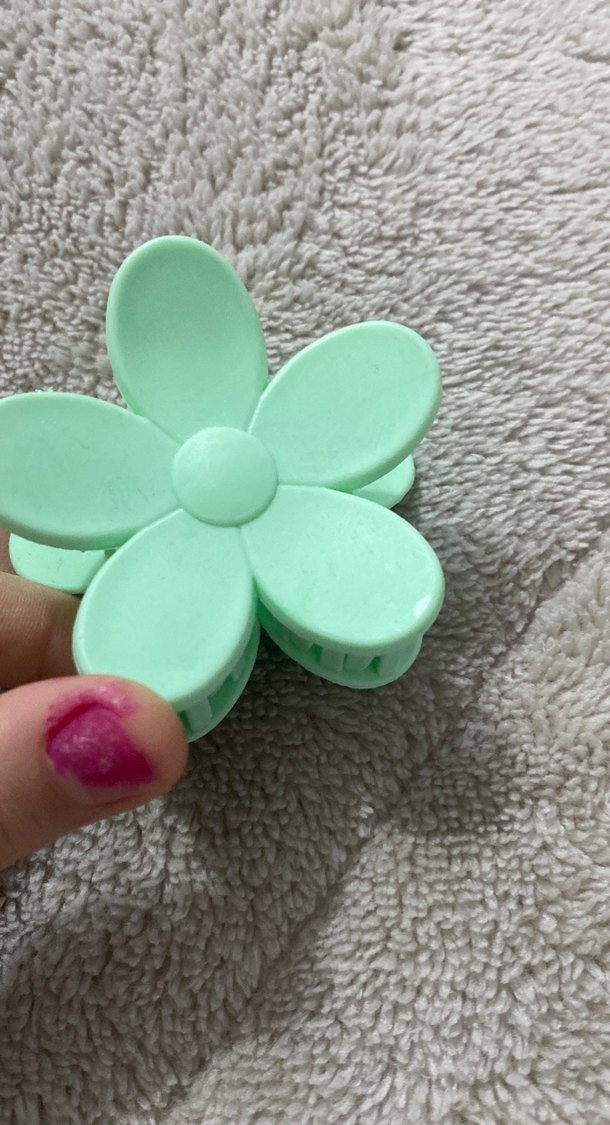 Kıskaçlı çiçek şeklinde yeşil renk kıskaçlı toka - Görsel 5