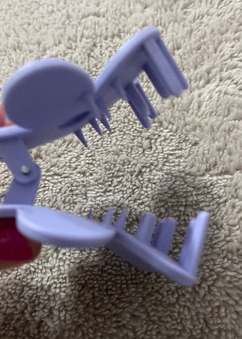 Mor renkli kıskaçlı çiçek şeklinde toka - Görsel 13