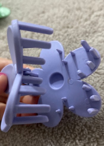 Mor renkli kıskaçlı çiçek şeklinde toka - Görsel 12