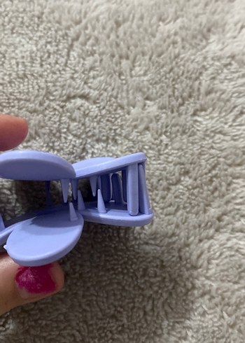 Mor renkli kıskaçlı çiçek şeklinde toka - Görsel 4