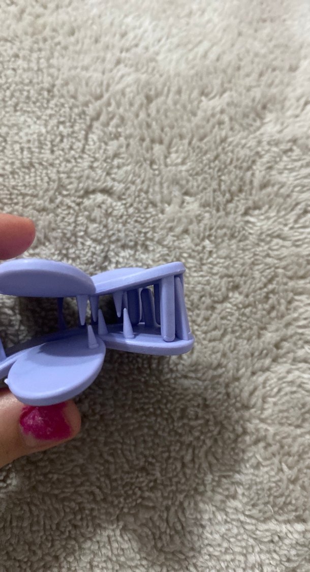 Mor renkli kıskaçlı çiçek şeklinde toka - Görsel 4