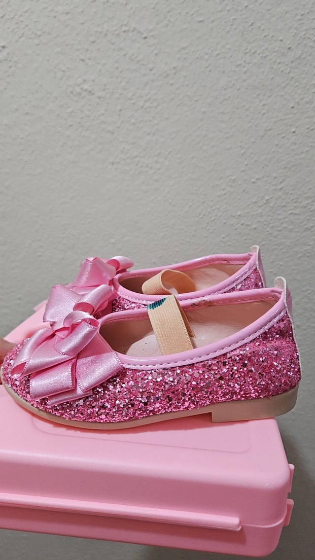 Pembe Fiyonklu Kız Babet Ayakkabı - Görsel 2