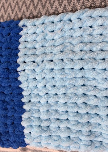 Mavi Örgü Çocuk Yeleği - Görsel 5