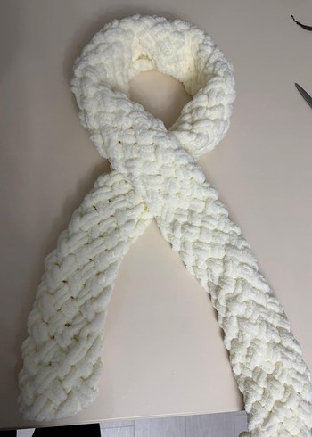 Kadın Beyaz Alize Puffy Şal - Görsel 6