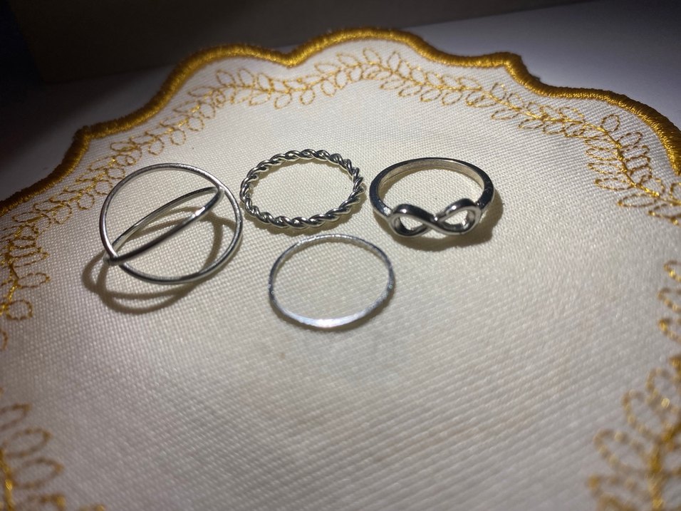 SIFIR&ÇELİK Sonsuzluk ve Burgu Model 4'lü Silver Yüzük Seti - Görsel 3