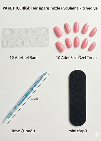 El Yapımı 3D Ayıcıklı & Gold Detaylı Özel Tasarım Takma Tırnak - Görsel 3