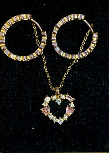 Çelik küpe&kolye seti - Görsel 9