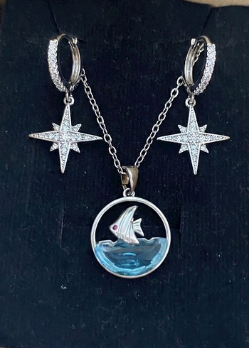 Çelik küpe&kolye seti - Görsel 15