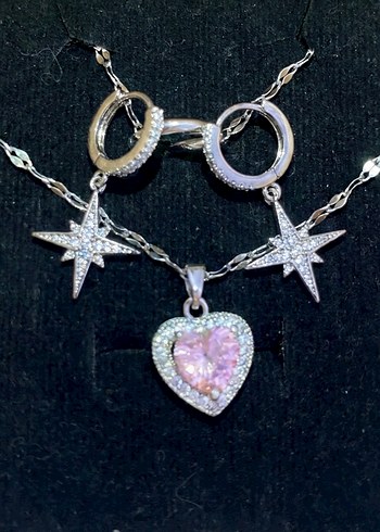 Çelik küpe&kolye seti - Görsel 19