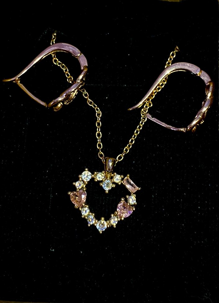 Çelik küpe&kolye seti - Görsel 4