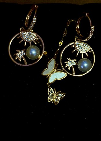 Sevgililer günü çelik küpe&kolye seti - Görsel 11