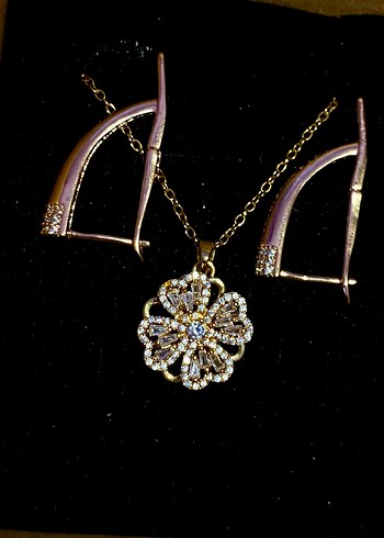 Sevgililer günü çelik küpe&kolye seti - Görsel 5