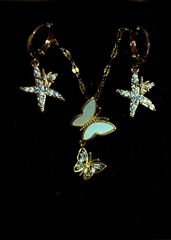 Sevgililer günü çelik küpe&kolye seti - Görsel 16