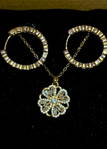 Sevgililer günü çelik küpe&kolye seti - Görsel 7