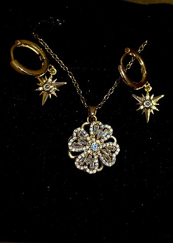 Sevgililer günü çelik küpe&kolye seti - Görsel 10