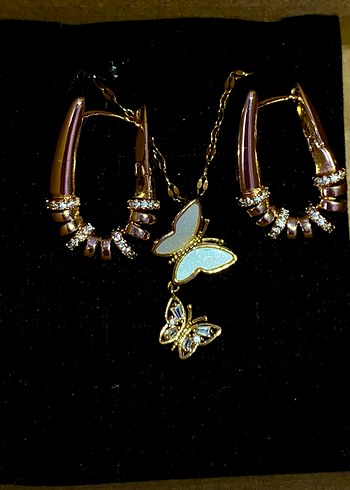 Sevgililer günü çelik küpe&kolye seti - Görsel 12