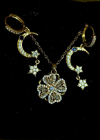 Sevgililer günü çelik küpe&kolye seti - Görsel 4