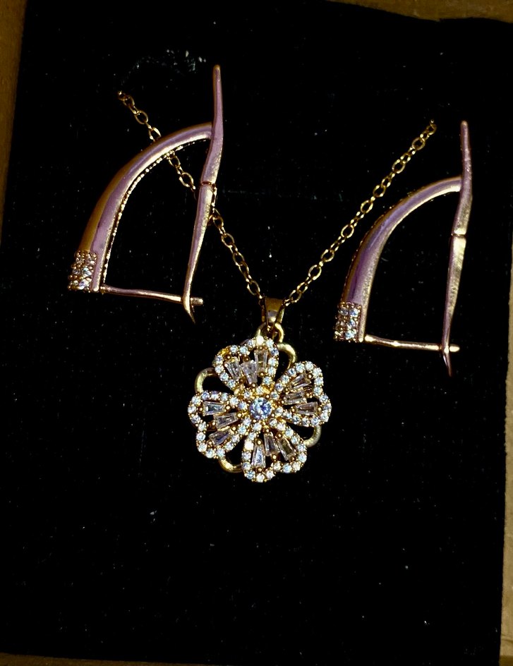 Sevgililer günü çelik küpe&kolye seti - Görsel 5