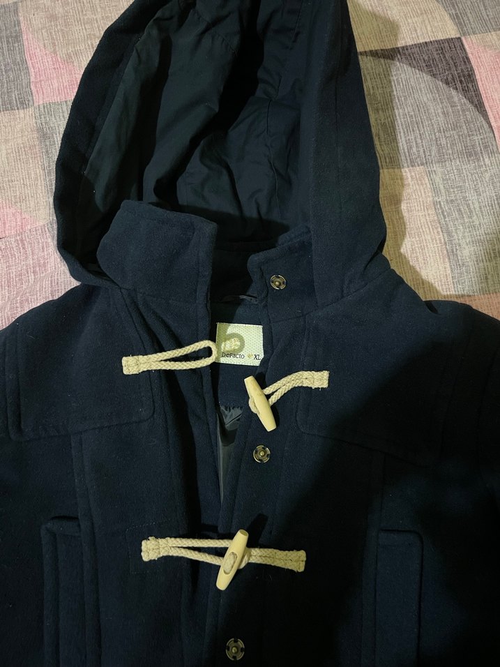 Defacto Düğmeli Lacivert Midi Kaban - Görsel 2