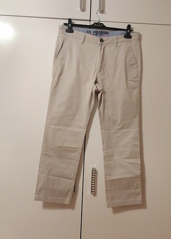 U.S Polo Assn. Bej Duz Pantolon