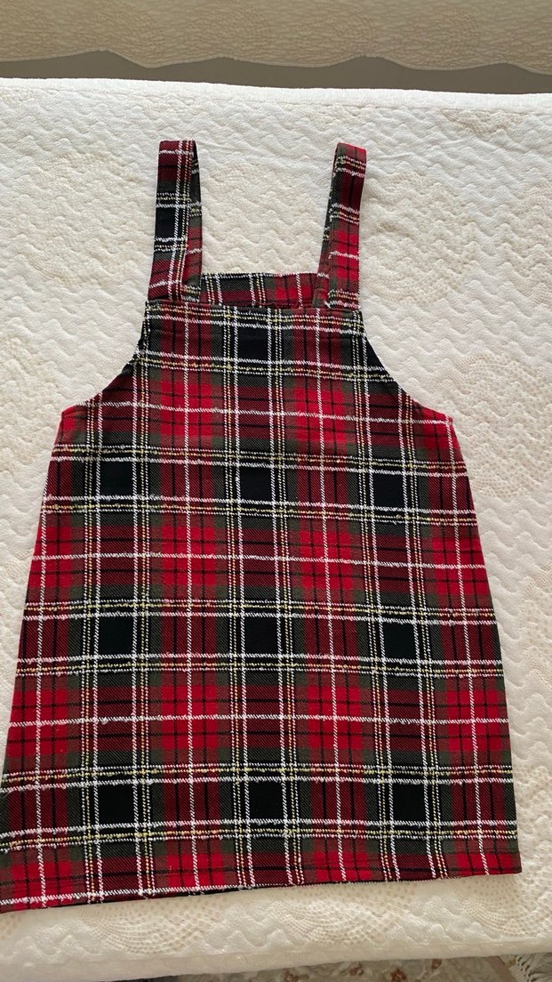 Kırmızı Siyah Ekose salopet - Görsel 2